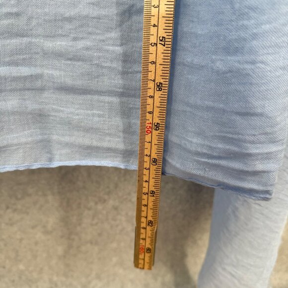 Chicos Alayna Oversized Blanket Oblong Scarf Pale Parisian Blue Lightweight NEW - Picture 9 of 10